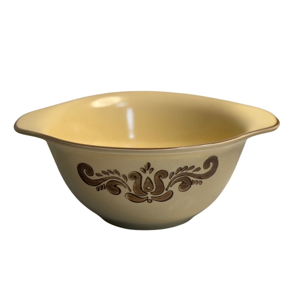 VTG Pfaltzgraff Village Colander Berry Bowl Tan Brown Stoneware Kitchen Decor